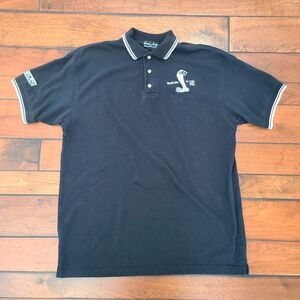 Carroll SHELBY Collection Polo Shirt Men's XL GT 500 Cobra Black Embroidered